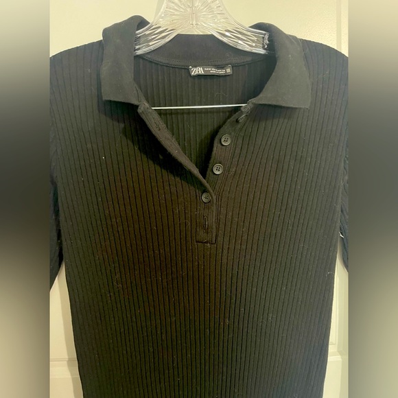 Zara Ribbed Midi black dress Size:Medium 
Preloved/ No notable flaws - Picture 2 of 4